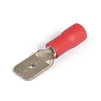 Разъемы плоские изолированные «Папа» (РПИ-П) 1,5-4,8 красные (100 шт/уп) Промрукав | код PR08.10444 | ПРОМРУКАВ