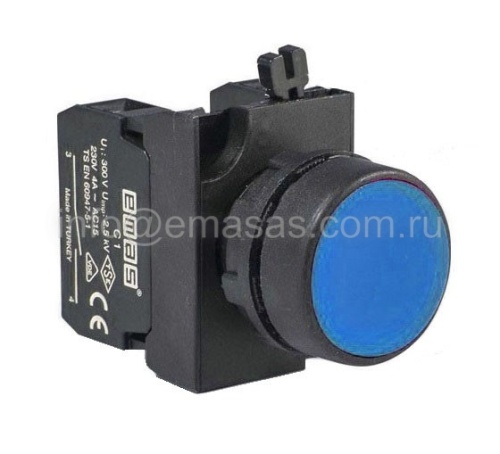 Кнопка нажимная круглая синяя CP102DМ (1НО+1НЗ) | код CP102DM | EMAS