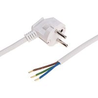 Шнур электрический с угловой вилкой 16А 3500Вт ПВС 3х1.5кв.мм 3м бел. | код 11-1325 | Rexant