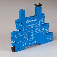 Розетка с винтовыми клеммами (с зажимной клетью) для реле 34 серии, питание 125В DC, в комплекте пластиковая клипса, опции: LED | код 93017125 | FINDER