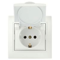 Розетка Intro Plano 1-203-06 с заземлением 2P | код Б0053898 | ЭРА