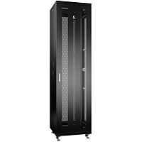 Cabeus ND-05C-47U60/60-BK Шкаф монтажный телекоммуникационный 19 напольный для распределительного и серверного оборудования 47U 600x600x2277mm (ШхГхВ) передняя и задняя перфорированные двери, ручка с замком, цвет черный (RAL 9004) | код 8553c (0) Бр