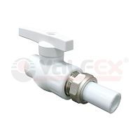 Кран шаровой 20х3/4дюйм полнопроходной с односторонним разъемным соединением (40/10) бел. | код 20244020 | VALFEX