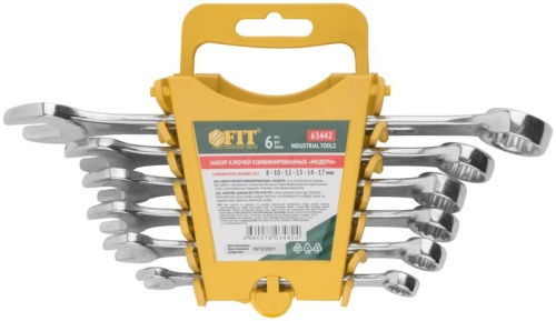 Набор ключей 6шт (8-17мм) в пластик.держателе | код 63442 | FIT фото 3