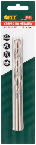 Сверло по металлу HSS с добавкой кобальта 5% Профи в блистере 10,0 мм (1 шт) | код 34482 | FIT фото 3