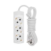 Удлинитель PREMIUM 3 гнезда, 3м, 3х1,5мм?, с/з, белый REXANT | код 13-4101 | REXANT