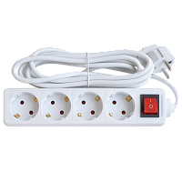 Удлинитель 4GS-3-SMART четырехместный c выключателем 10А с заземлением 3м 8443 IN HOME | код 4690612010397 | IN HOME