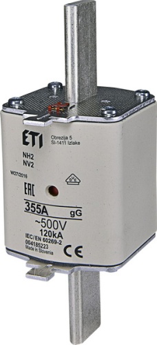 Предохранитель NH-2/gG 355A 500V KOMBI | код 004185223 | ETI Предохранитель NH-2/gG 355A 500V KOMBI | код 004185223 | ETI