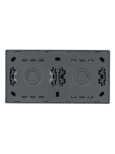 Блок ОП LETO (1-кл. выключатель + 1-м розетка с заземл.) горизонт. графит LEZARD 752-3400-170BAP фото 3