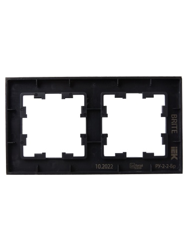 BRITE Рамка 2-мест. РУ-2-2-Бр стекло черн. матовый IEK | код BR-M22-G-31-K02 | IEK фото 4