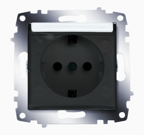 Cosmo бел. розетка с/з с защитной крышкой | код 619-010200-218 | ABB