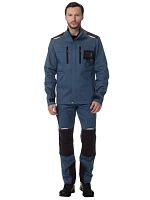 Костюм мужской Палермо брючный, цвет серый с черной отделкой, р. 104-108/182-188 | код 174786 | Авангард