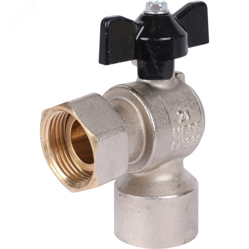 Кран шаровой с накидной гайкой угловой, ВР/накидная гайка, ручка бабочка 3/4x3/4 | код SVB-1010-000020 | STOUT