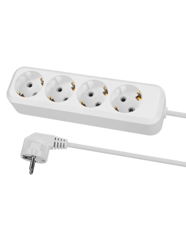 Удлинитель 4 гнезда, 1,5 метра, с/з, 10 А, 2300 Вт, белый, НАРОДНЫЙ | код SQ1303-1045 | TDM НАРОДНЫЙ