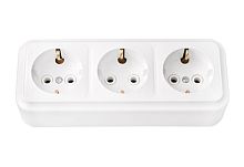 Беларусь Розетка трехместная наружная с заземлением РА16-276 | код PА16-276 | БелТИЗ