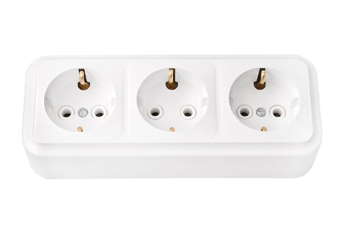 Беларусь Розетка трехместная наружная с заземлением РА16-276 | код PА16-276 | БелТИЗ