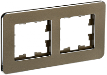 BRITE Рамка 2-мест. РУ-2-1-Бр металл латунь RE IEK | код BR-M22-M-01-K49 | IEK