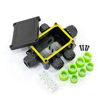 Коробка распределительная 5-вводная IP68 ПА66 40А 450В d5-14 мм 135х96х42 черная | код PR08.13150 | Промрукав