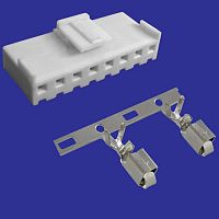 Разъём питания низковольтный RUICHI PHU2-08 наклон 3.96 мм+клеммный,8 контактов | код 107452 | Ruichi