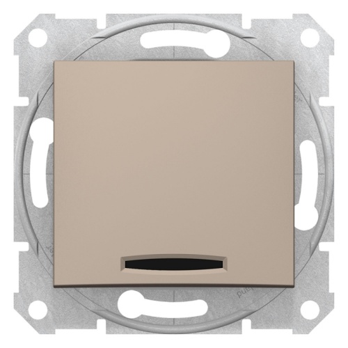 SEDNA ВЫКЛЮЧАТЕЛЬ 1-клавишный с красн. индикац., сх. 1, 10А, 250В, ТИТАН | код SDN0400368 | Systeme Electric