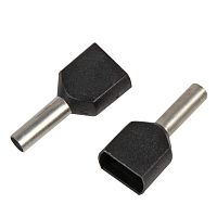 Наконечник-гильза двойная с изолир.фланцем 1,5 кв.мм черный (НШВИ2) | код IFD2-1.5-8BK | DKC