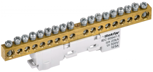 TEKFOR Шина L фаза неизолированная на универсальном держателе 8х12-18-Ср IEK | код TF-NN20-18-DL-K03 | IEK