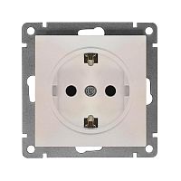 Розетка 1-м СП Афина 16А IP20 с заземл. механизм жемчуг | код A0028-OBr | Universal