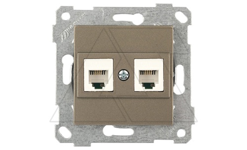 Rita - Розетка 2хRJ-45 кат. 6 UTP, антрацит | код 2200-141-0186 | Mutlusan