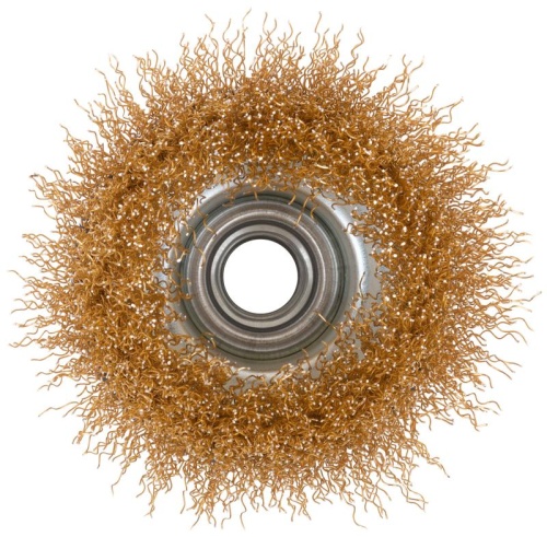 Щетка для УШМ, М14, Чашка, латунированная витая проволока 0,3 мм, 75 мм, блистер, Profi | код 82-894 | FIT фото 5