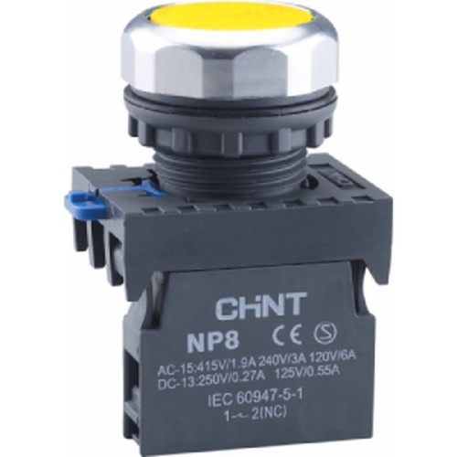 Кнопка управления NP8-10BND 1НО желтая AC/DC24В(LED) IP65 (R) | код 667320 | CHINT