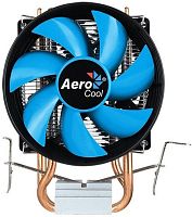 Устройство охлаждения(кулер) Aerocool Verkho 2 Dual Soc-AM5/AM4/1151/1200/2066/1700 черный/синий 4-pin 15-25dB Al+Cu 120W 370gr Ret | код 1053607 | AEROCOOL