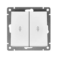 Афина выключатель проходной двухклавишный , с/у, 10А, 220В, механизм белый (еврослот) | код A0026 | Universal