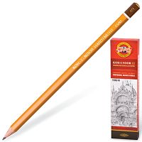 Карандаш чернографитный KOH-I-NOOR 1500, 1 шт., 4B, без резинки, корпус желтый, заточенный, 150004B01170RU | код 180478 | KOH-I-NOOR