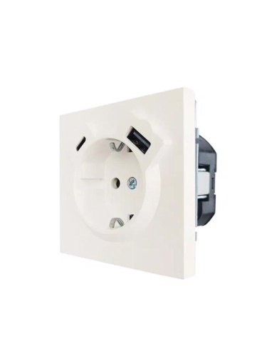 ZIMA Розетка с/з TC + USB разъем слоновая кость LEZARD | код 704-9088-181TC | LEZARD ZIMA Розетка с/з TC + USB разъем слоновая кость LEZARD | код 704-9088-181TC | LEZARD