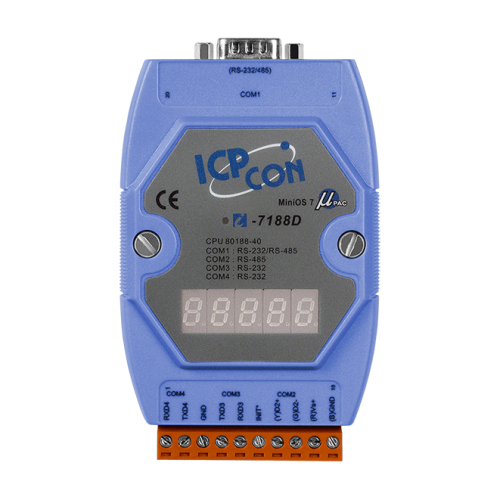 I-7188D/512 CR Embedded Controller with seven segment Display, developing tool kit, MiniOS7, With 512 k | код 00-01162844 | ICP DAS