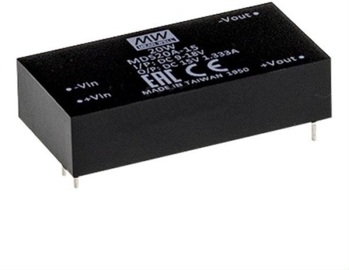 Источник питания DC-DC, 20Вт, вход 12В (9…18В) DC, потребление без/под нагр. 10мА/1950мА, выход 12В/1670мА, КПД 89%, ёмкостная нагр. макс. 1200мкф, изоляция 4000В AC, в корпусе 50.8х25.4х12мм, -40…+90С | код MDS20A-12 | MeanWell Источник питания DC-DC, 20Вт, вход 12В (9…18В) DC, потребление без/под нагр. 10мА/1950мА, выход 12В/1670мА, КПД 89%, ёмкостная нагр. макс. 1200мкф, изоляция 4000В AC, в корпусе 50.8х25.4х12мм, -40…+90С | код MDS20A-12 | MeanWell