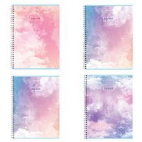 Тетрадь А4, 80 л., BRAUBERG, гребень, клетка, глянцевый лак, CLOUD , 404053 | код 404053 | BRAUBERG