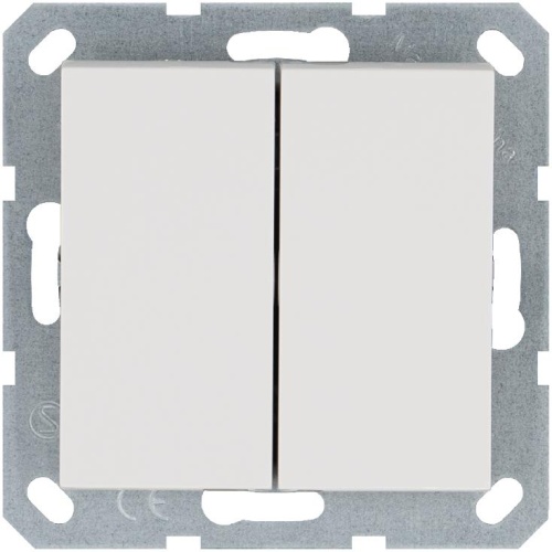 Кнопка 2-кл. 10А IP20 с переключающим контактом механизм бел. глянцевый Jasmart G3020W