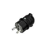 Вилка угловая влагозащ. с/з 16А IP44 каучук | Код. 111-003 | Rexant