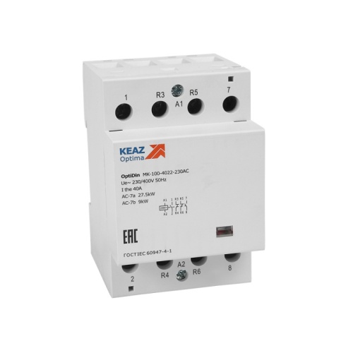 Контактор модульный OptiDin MK-100-4011-110AC | код 321180 | КЭАЗ Контактор модульный OptiDin MK-100-4011-110AC | код 321180 | КЭАЗ