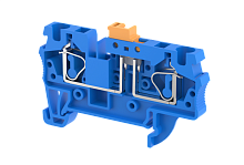 Клемма проходная пружинная 4 мм2 с размыкателем, на 2 подключения, синяя SQK4-BLUE | код 2103120001 | Elmex