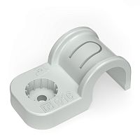 Крепеж-скоба пластиковая односторонняя для прямого монтажа атмосферостойкая серая в п/э d16 мм (10шт/700шт уп/кор) Промрукав | код PR13.0397 | ПРОМРУКАВ