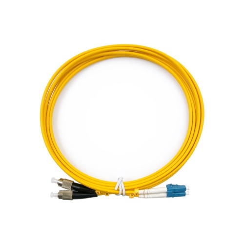 Патч-корд оптический LANMASTER, LSZH, дуплексный, LC/UPC-FC/UPC, SM OS2, 0.5 м | код LAN-2LC-2FC/SU-0.5 | LANMASTER