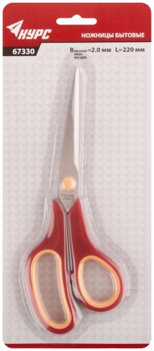 Ножницы бытовые нержавеющие, прорезиненные ручки, толщина лезвия 2.0 мм, 215 мм | код 67330 | FIT фото 3 Ножницы бытовые нержавеющие, прорезиненные ручки, толщина лезвия 2.0 мм, 215 мм | код 67330 | FIT фото 3