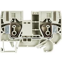 Проходная клемма, тип фиксации провода: пружинный, номинальное сечение: 10 мм кв., 57A, 800V, ширина: 10 мм, цвет: серый, тип монтажа: DIN 35 | код 56.710.0055.0 | Wieland