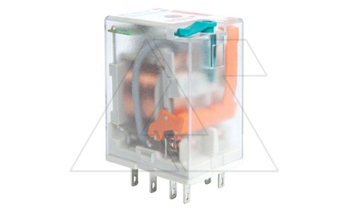 Реле R2N-2012-23-1012-WT, 2CO, 12A(250VAC/24VDC), 12VDC, мех. индикация, тест-кнопка с блокировкой | код 860939 | Relpol