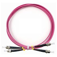 Патч-корд оптический LANMASTER, дуплексный, ST/PC-ST/PC, OM4, LSZH, 7.0 м | код LAN-2ST-2ST/OM4-7.0 | LANMASTER