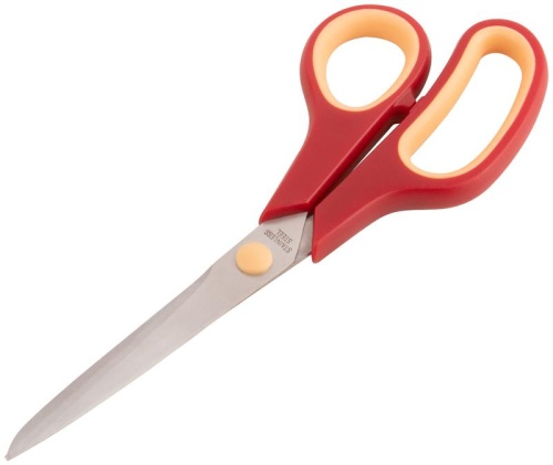 Ножницы бытовые нержавеющие, прорезиненные ручки, толщина лезвия 2.0 мм, 215 мм | код 67330 | FIT Ножницы бытовые нержавеющие, прорезиненные ручки, толщина лезвия 2.0 мм, 215 мм | код 67330 | FIT