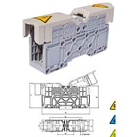 MRK 120B Силовой клеммник на DIN-рейку 120 мм.кв., болт., (зеленый) (2409) | код 1030080 | ONKA