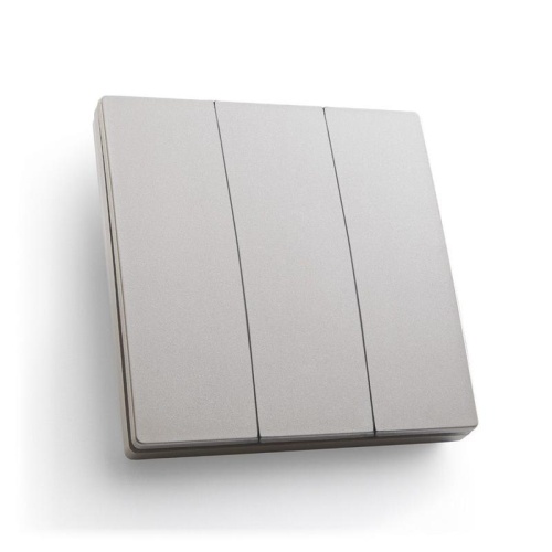Кнопка-выключатель беспроводной 230V 500W трехклавишный, серебро | код 41721 | Feron